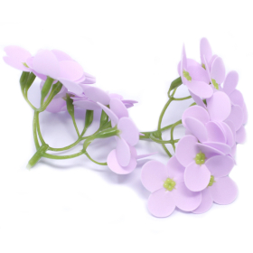 36x Craft Soap Flowers - Hyacinth Bean - Lavender