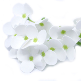 36x Craft Soap Flowers - Hyacinth Bean - White