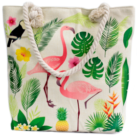 Rope Handle Bag - Flamingo & More