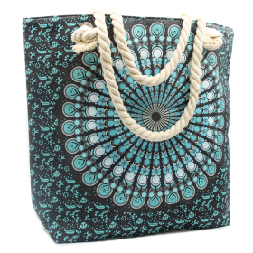 Rope Handle Mandala Bag - Deep Blue