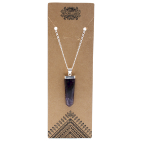 Gemstone Flat Pencil Pendant - Amethyst