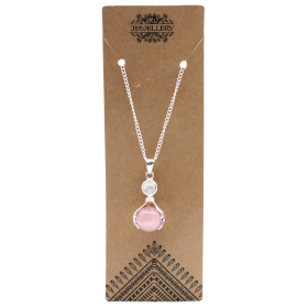 Gemstone Healing Hands Pendant - Rose Quartz