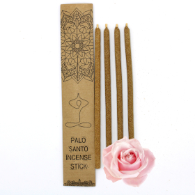3x Set of 4 Palo Santo Large Incense Sticks - Roses