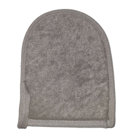 4x Bamboo & Linen Bath Mitt  - Charcoal