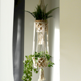 Macrame Pot Holder - Double Holder