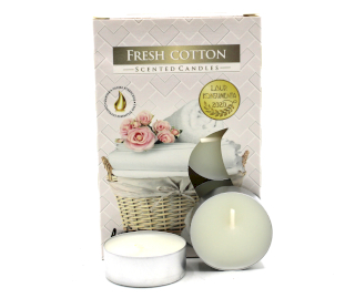 12x Set of 6 Scented Tealights - Fresh Cotton
