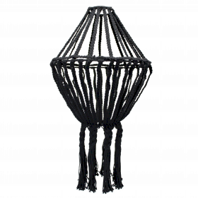 Macrame Large Drop Chandelier - Black