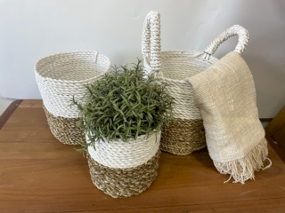 Seagrass Basket Set - Natural White