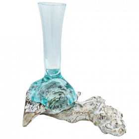 4x Molten Glass on Whitewash Wood - Vase - Medium