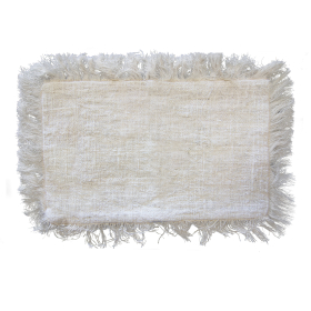 4x Linen Cushion 30x50cm with fringe