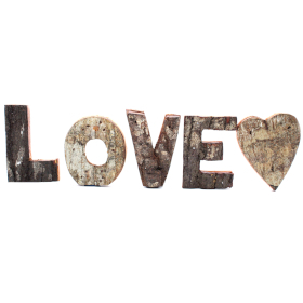 12x Rustic Bark Letter Set - LOVE (4x3) - Small 7cm