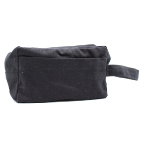 6x Black Cotton Toiletry Bag 10 oz - Classic Square