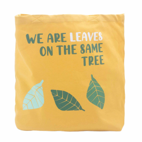 3x Printed Cotton Bag - We are Leaves - Yellow, Blue and Natural