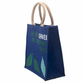 3x printed jute bag - we are waves - Yellow, Blue and Natural
