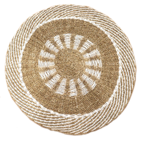 Round Seagrass White & Tan - Inner Sun - 1m