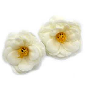 36x Craft Soap Flower - Camellia - Cream