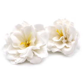 50x Craft Soap Flower - Small Peony - White