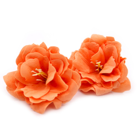 50x Craft Soap Flower - Small Peony - Orange