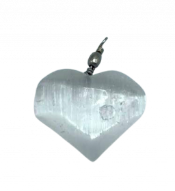 3x Selenite Heart Pendant