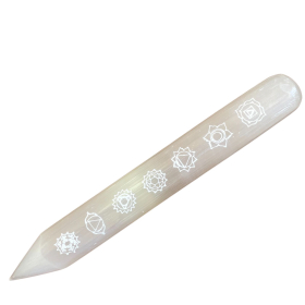 Selenite Wand - 16 cm (Point one End) 7 Chakra