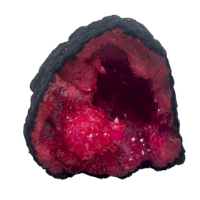 Coloured Calsite Geodes - Black Rock - Dark Red