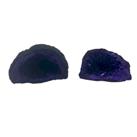 Coloured Calsite Geodes - Black Rock - Purple