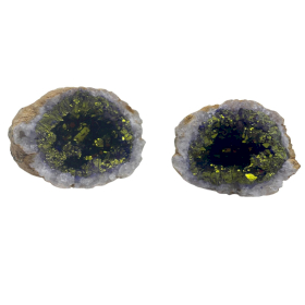 Coloured Calsite Geodes - Natural Rock - Purple & Gold