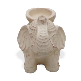 Elephant Incense & Candle Holder (cream)