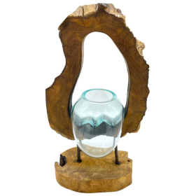 Molton Glass Hanging Art Vase on Wood