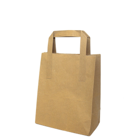 250x Medium Kraft Paper Bag - Flat Handles (260 x 140 x 300 mm)