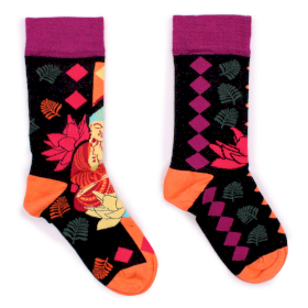 3x Hop Hare Bamboo Socks (36-41) - Pink Buddha & Lotus 