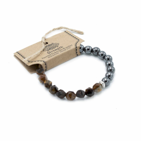 3x Faceted Gemstone Bracelet - Magnetic Tiger Eye