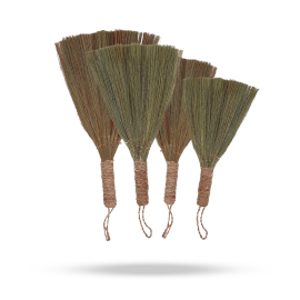 Set 4 - Pampas Fan Broom - Natural mixed sizes