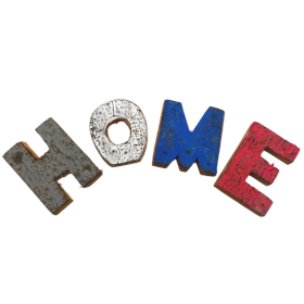 12x Colour Rustic Bark Letters - HOME  (4x3)