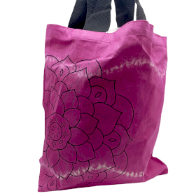 Tye-Dye Cotton Bag (6oz) - 38x42x12cm -  Mandela - Magento - Black Handle
