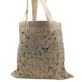 Big Cotton Shopping Bag - 38x42cm - Forest Life - 10oz