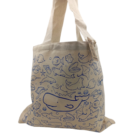 Big Cotton Shopping Bag - 38x42cm - Sea Life - 10oz