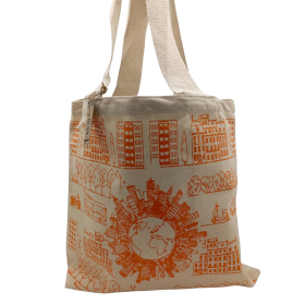 Big Cotton Shopping Bag - 38x42cm - City Life - 10oz