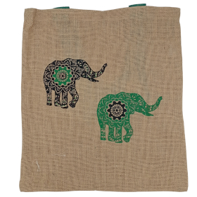 6x Large Jute Tote Bag - 3 assorted designs