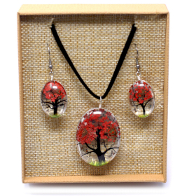 Pressed Flowers - Tree of Life set - Coral