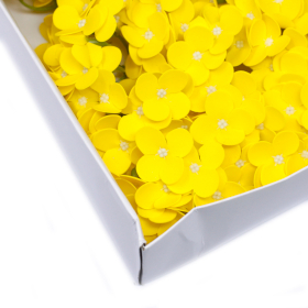 36x Craft Soap Flowers - Hyacinth Bean - Yellow