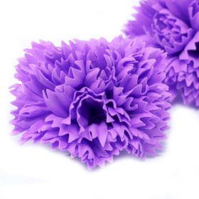 50x Craft Soap Flowers - Carnations - Violet