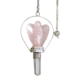 Angel Pendulum with Ring- Rose Quartz