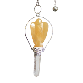 Angel Pendulum with Ring- Yellow Quartz