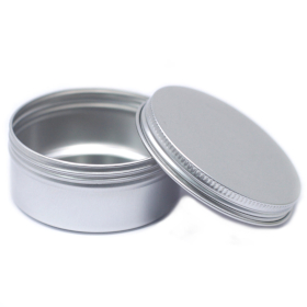 50x Aluminium Tin Box Round with Screw Top - 70x35mm