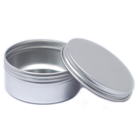 50x Aluminium Tin Box Round with Screw Top - 75x35mm (100ml)