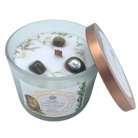 Sweet Ginger and Tiger\'s eye Gemstone Candle - Vitality