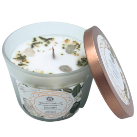 Jasmine and Crystal Quartz Candle - Spiritual Balance