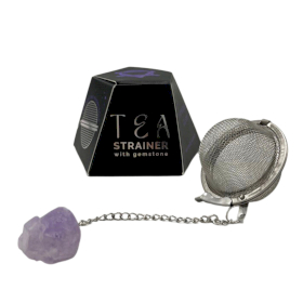 4x Raw Crystal Gemstone Tea Strainer - Amethyst Cluster
