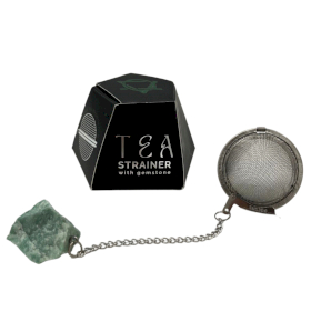 4x Raw Crystal Gemstone Tea Strainer - Green Aventurine